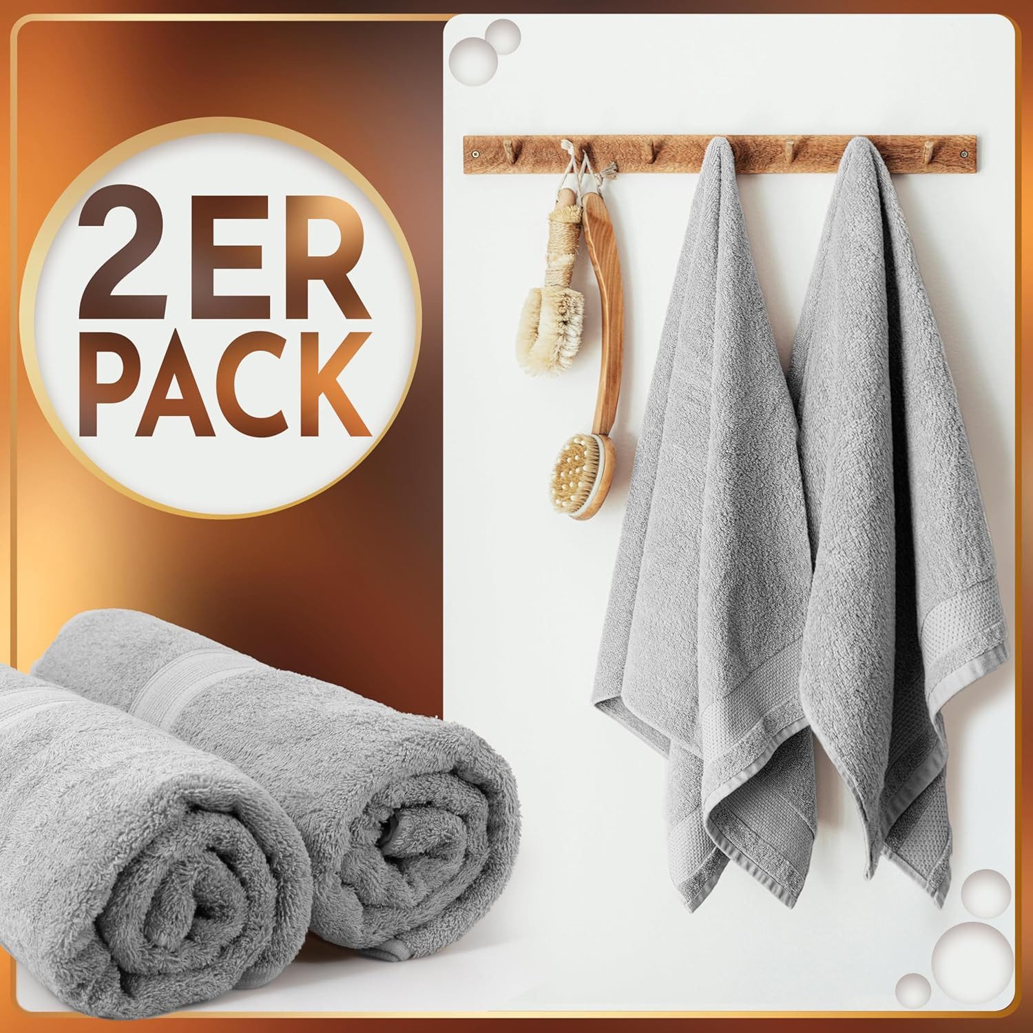 NatureMark Saunatuch Frottier Saunatücher 80x200cm, 100% Baumwolle (2-St), günstig online kaufen