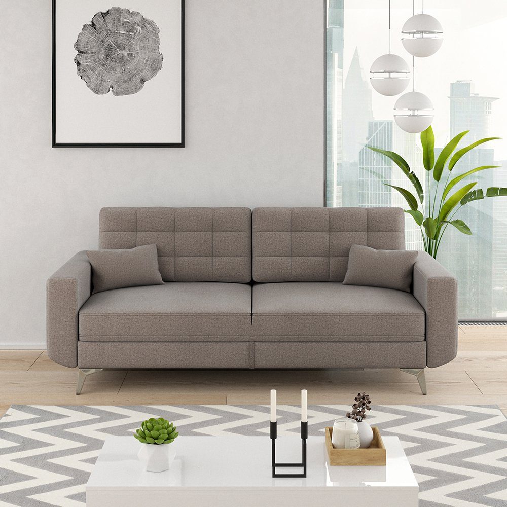 VitaliSpa® Schlafsofa »Schlafcouch Boxspringsofa York Schlaffunktion Bettkasten«