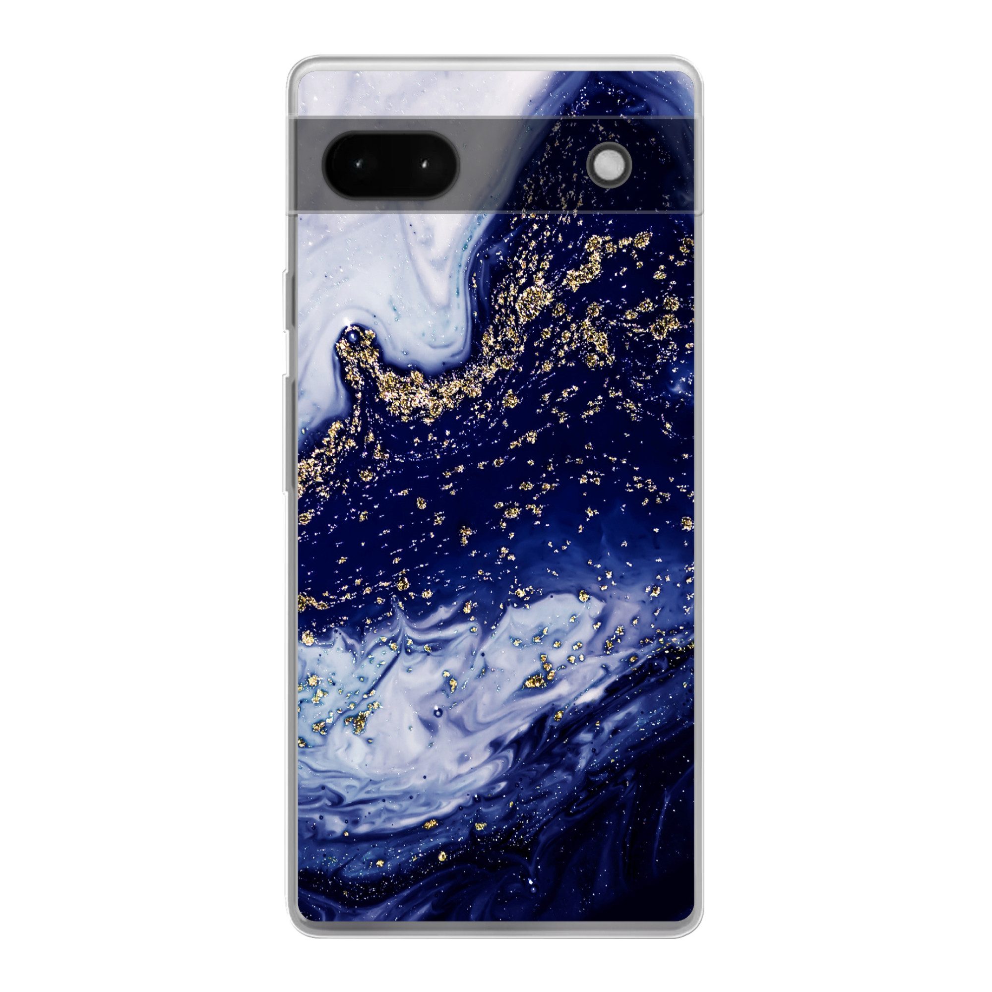 MuchoWow Handyhülle für Google Pixel 6a Marmor - Gold - Natursteine, Phone Case, Silikon, Schutzhülle Dünn