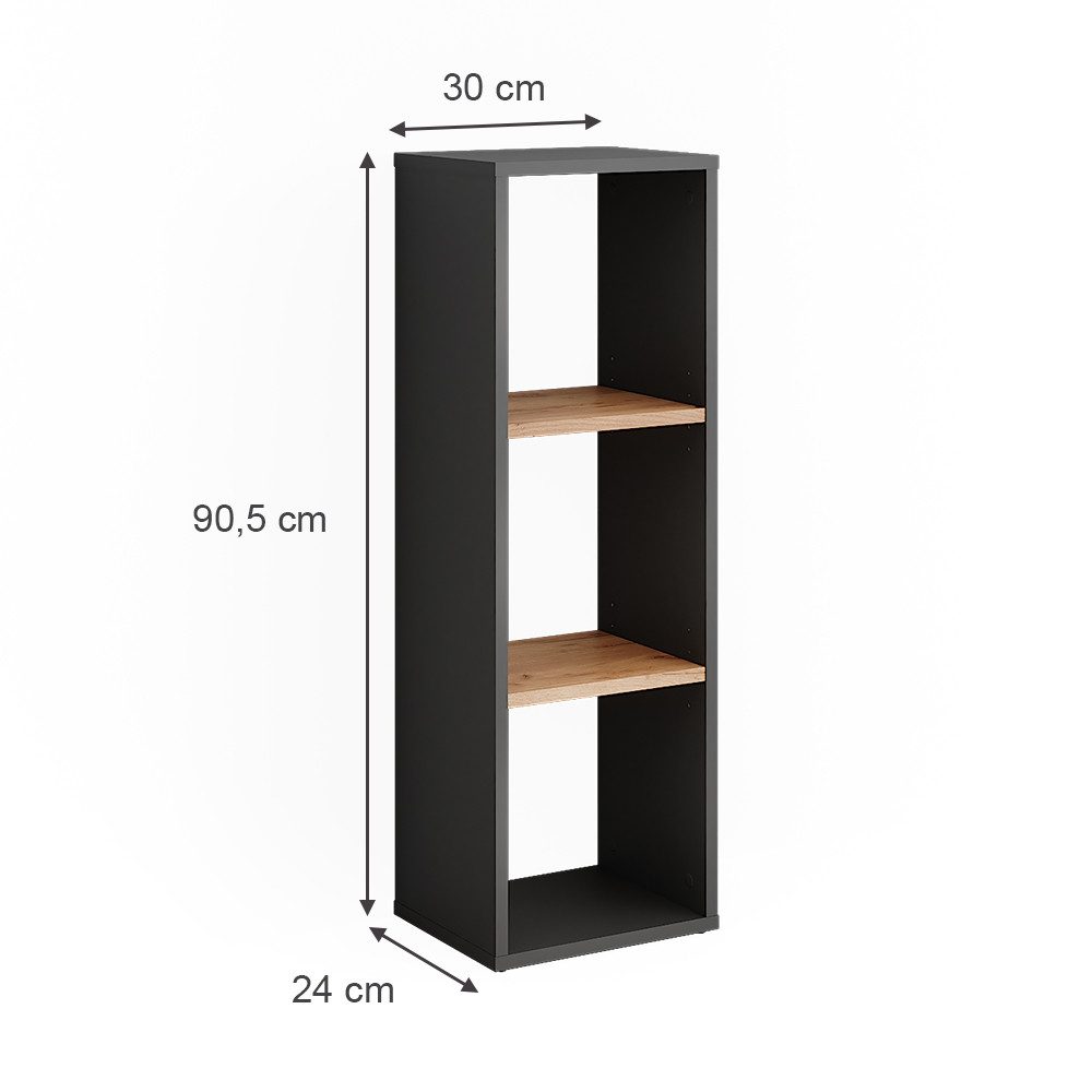 Vicco Bücherregal Orlando, Anthrazit/Goldkraft Eiche, 30 günstig online kaufen