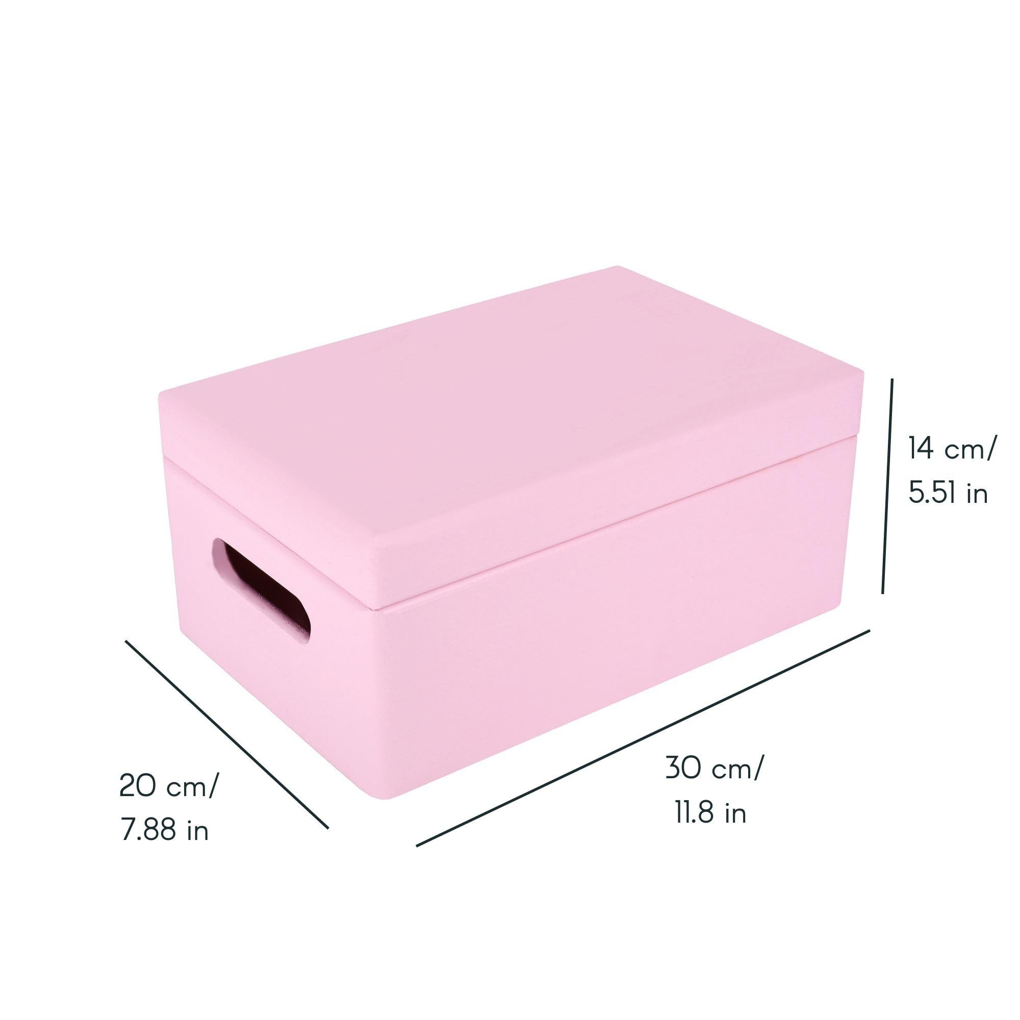 Creative Deco Holzkiste mit Deckel 30x20x14 cm (1cm)