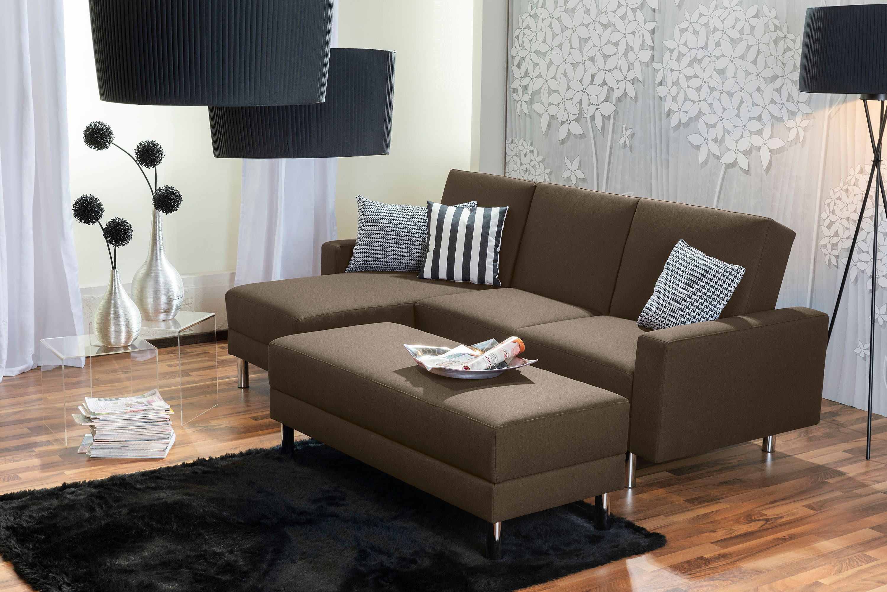 Max Winzer® Ecksofa Just Fashion, Funktionssofa mit Hocker
