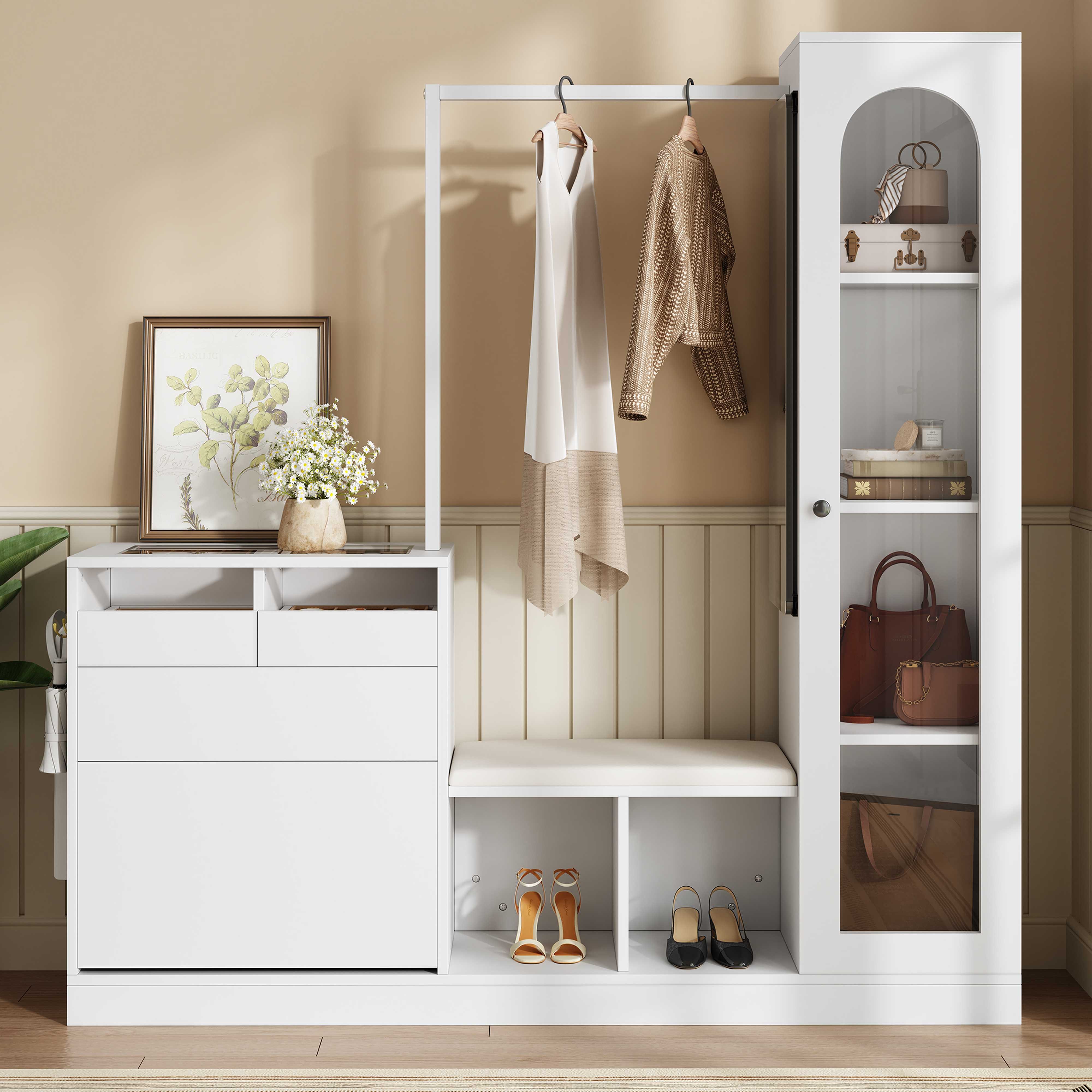 Garderobenschrank Garderoben-Set Kleiderschrank garderobenschränke Flurschrank