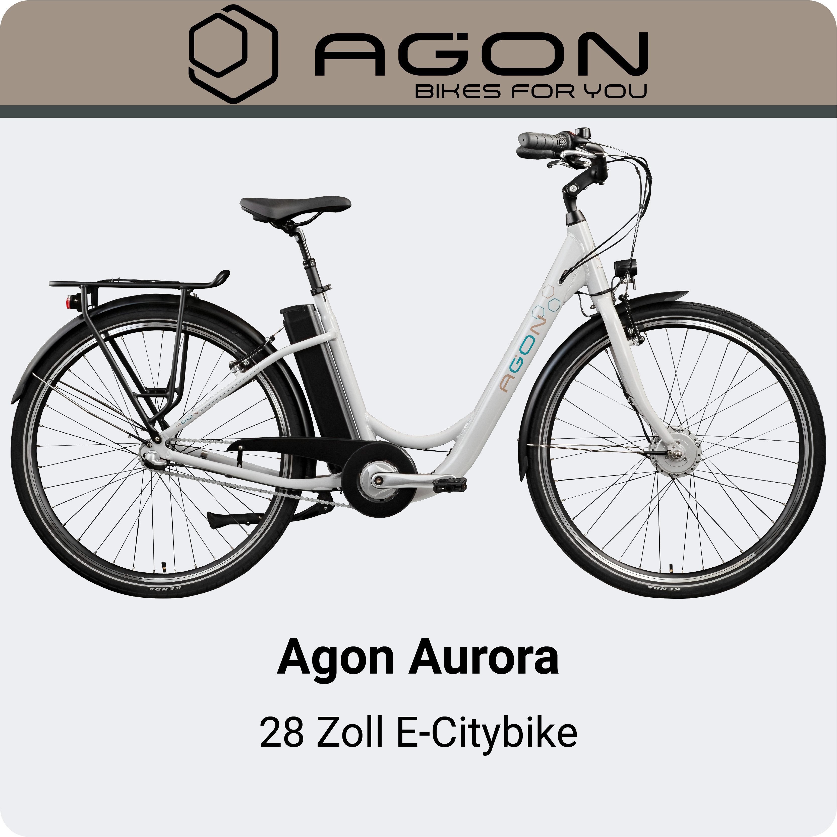 AGON E-Bike Cityrad Aurora, 3 Gang, Nabenschaltung, Frontmotor, 536 Wh, Pedelec, Elektrofahrrad für Damen u. Herren