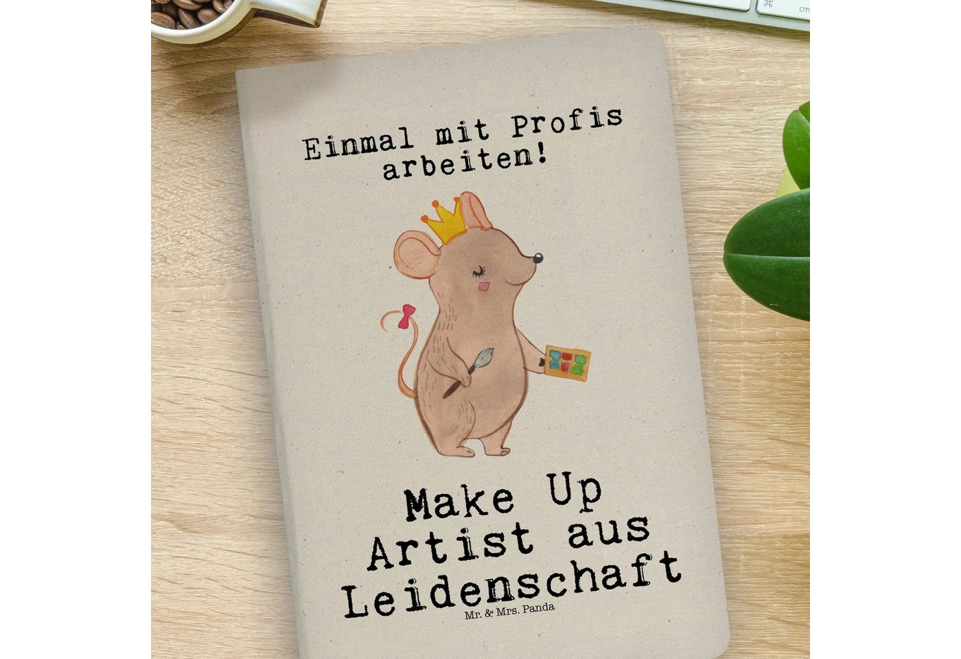 Thumbnail - Mr. & Mrs. Panda Notizbuch Make Up Artist Leidenschaft - Transparent - Geschenk, DIN A4 Projektb Mr. & Mrs. Panda, Premi...