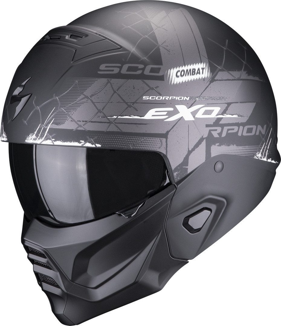 Scorpion Exo Motorradhelm EXO-Combat II Xenon Helm, integriertes Sonnenvisier,vorbereitet für Kommunikationssystem