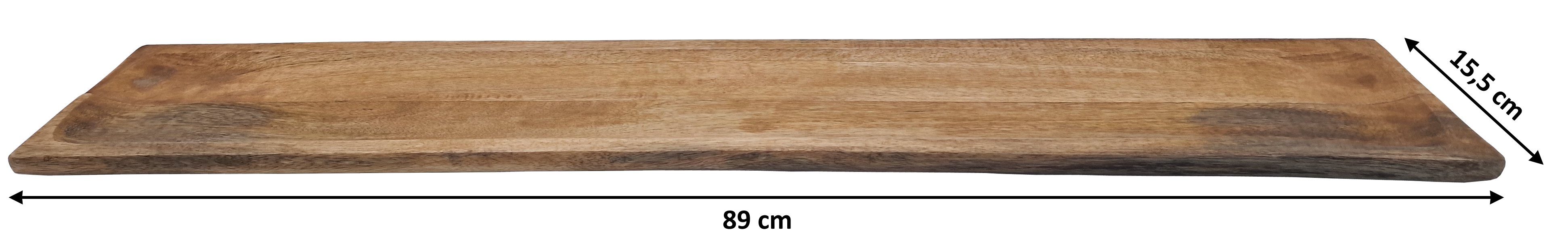 Spetebo Tablett Mango Holz Servierbrett - 89 cm, Mango Holz, lebensmittelecht