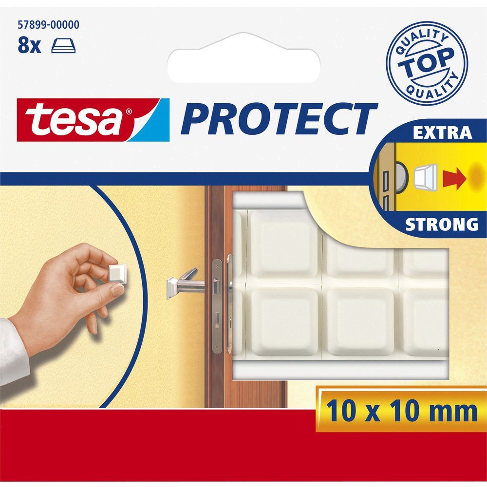 Klebehaken tesa tesa® Schutzpfuffer (L x B) 10 mm x 10 mm Weiß Inhalt: 8 St.