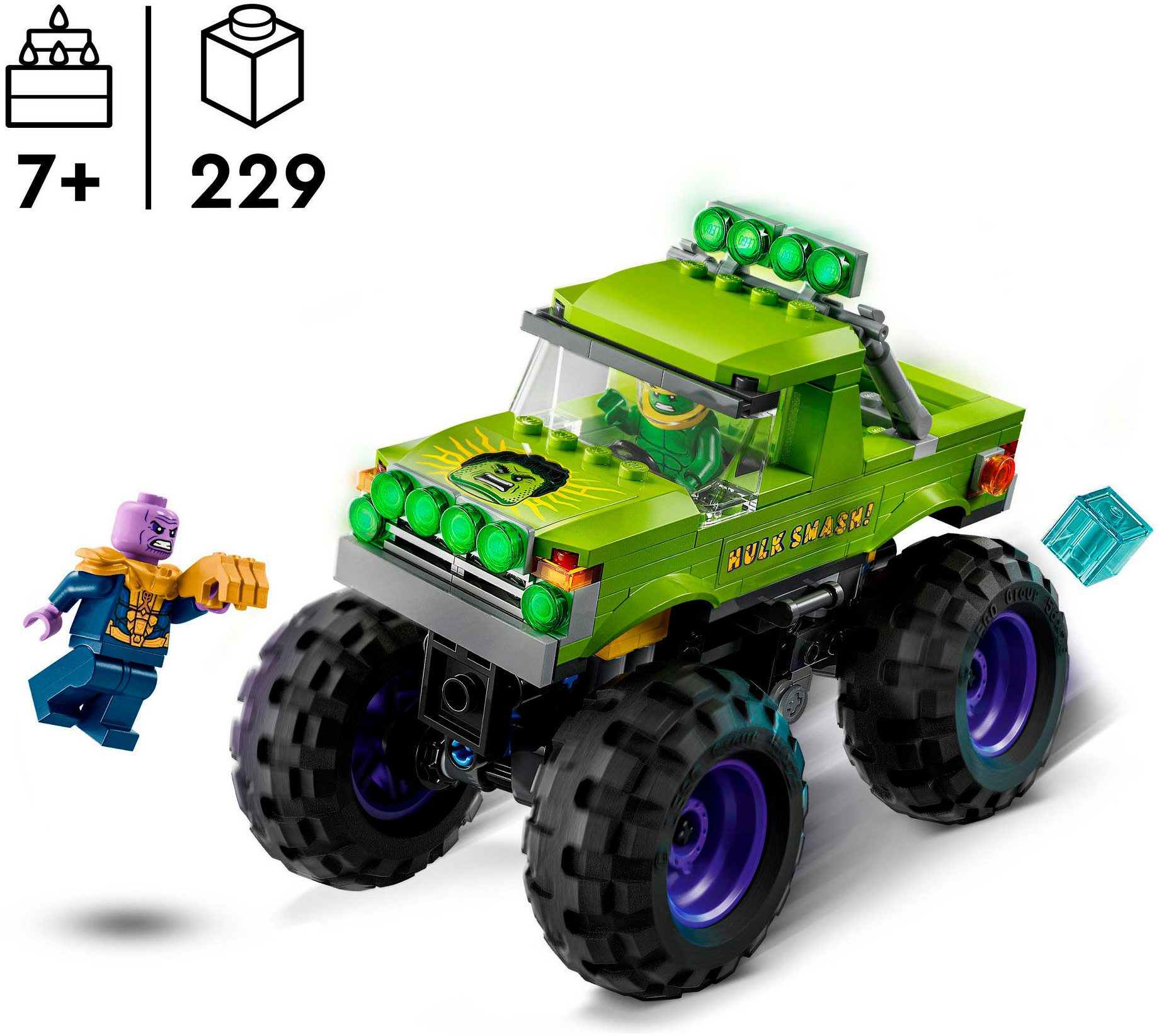 LEGO® Hulk-Truck vs. Thanos (76312), LEGO Super Heroes Konstruktionsspielsteine, (229 St), Made in Europe
