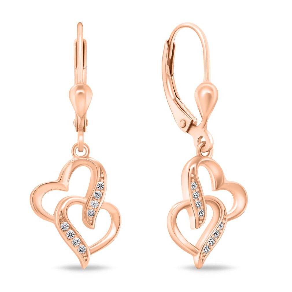 Ohrring-Set Romantic bronze earrings Hearts EA467R