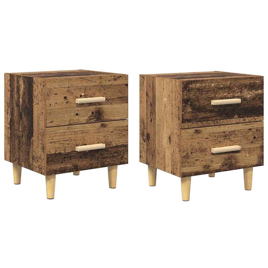vidaXL Bett Bettschrank 2 stk. Altholz 40 x 35 x 47,5 cm Holzwerkstoff (2-tlg)