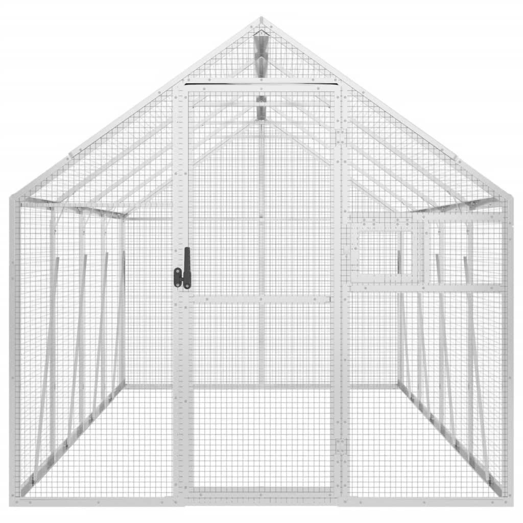 vidaXL Voliere 179 x 4 x 185 m Käfig Gehege Aussen Vogelkäfig Silbern 1,79x4x1,85 m A