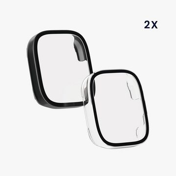 kwmobile Smartwatch-Hülle 2x Hülle für Xiaomi Redmi Watch 3 Active / Redmi Watch 3 Lite, Fullbody Fitnesstracker Glas Cover Case Schutzhülle Set