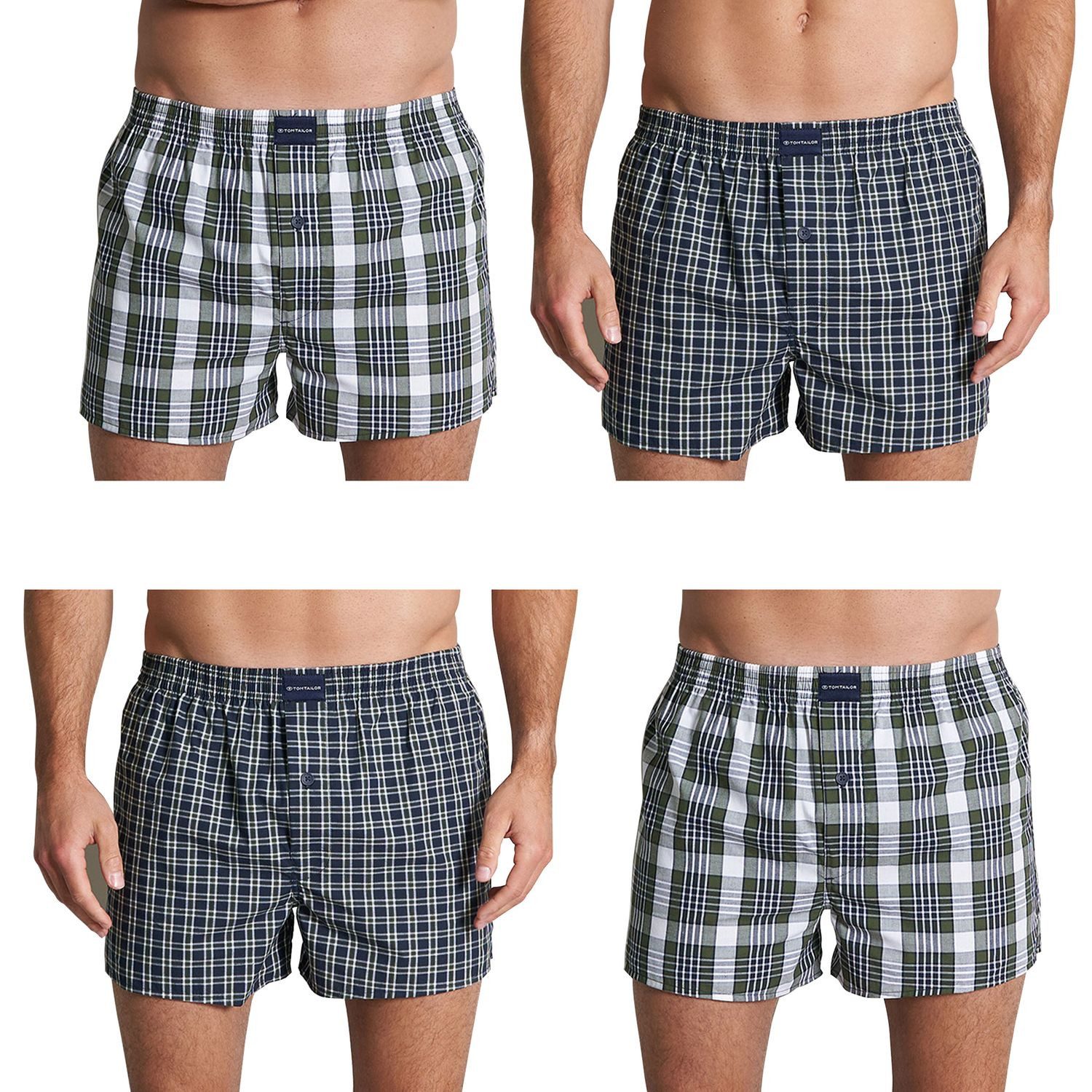 TOM TAILOR Boxershorts Dakota (Packung, 2-St., 4er-Pack) Webboxer mit verde günstig online kaufen