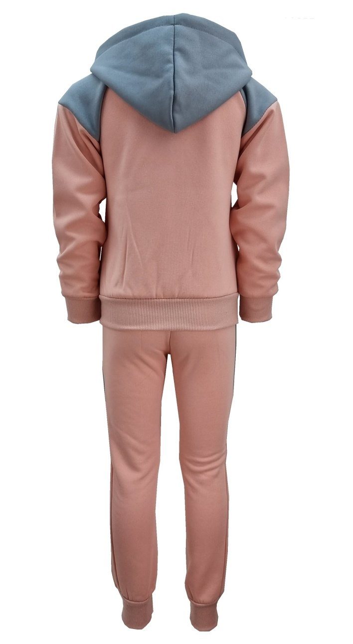 Girls Fashion Sweatanzug Sweatanzug, Freizeitset, gefüttert, Kapuzen Jacke + Jogginghose, MF112