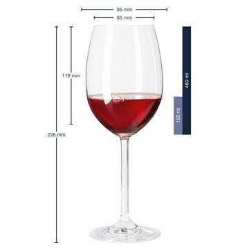 GRAVURZEILE Rotweinglas Leonardo Weinglas mit Gravur - Auf's Leben, Glas, graviertes Geschenk für Partner, Freunde & Familie