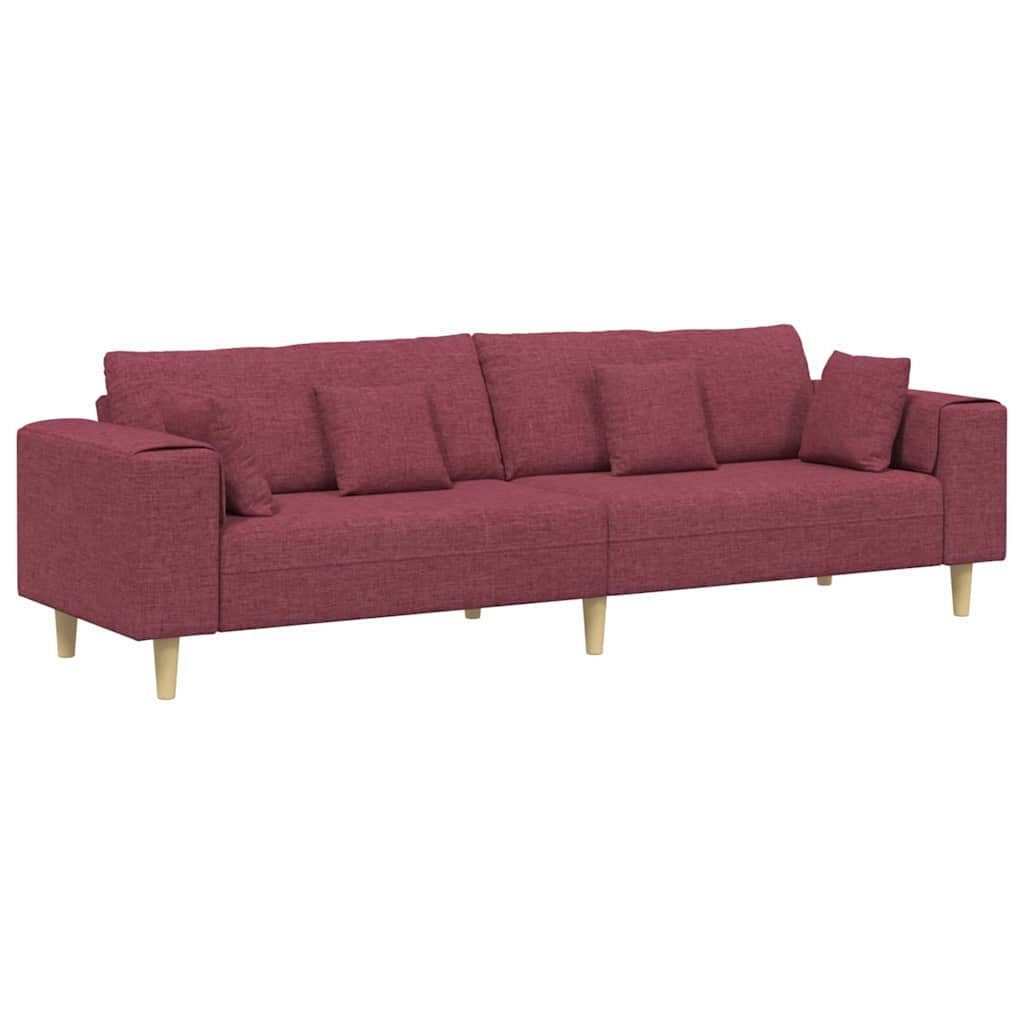 vidaXL Sofa Stoffsofa mit Kissen Weinrot günstig online kaufen