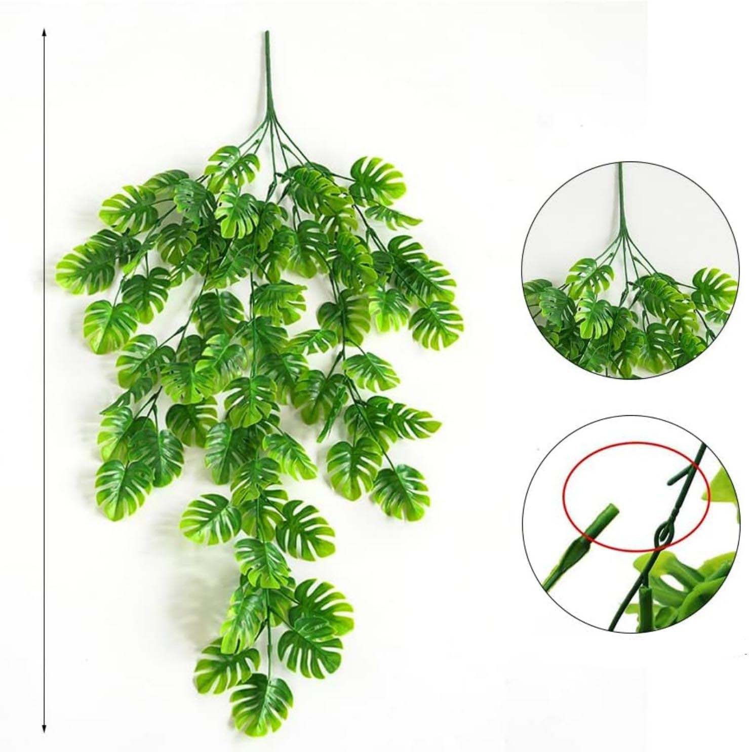 Kunstranke 2 Stück Künstliche Hängepflanze Hellgrüne Künstliche Monstera, Zyronn – Bild 2 von 5