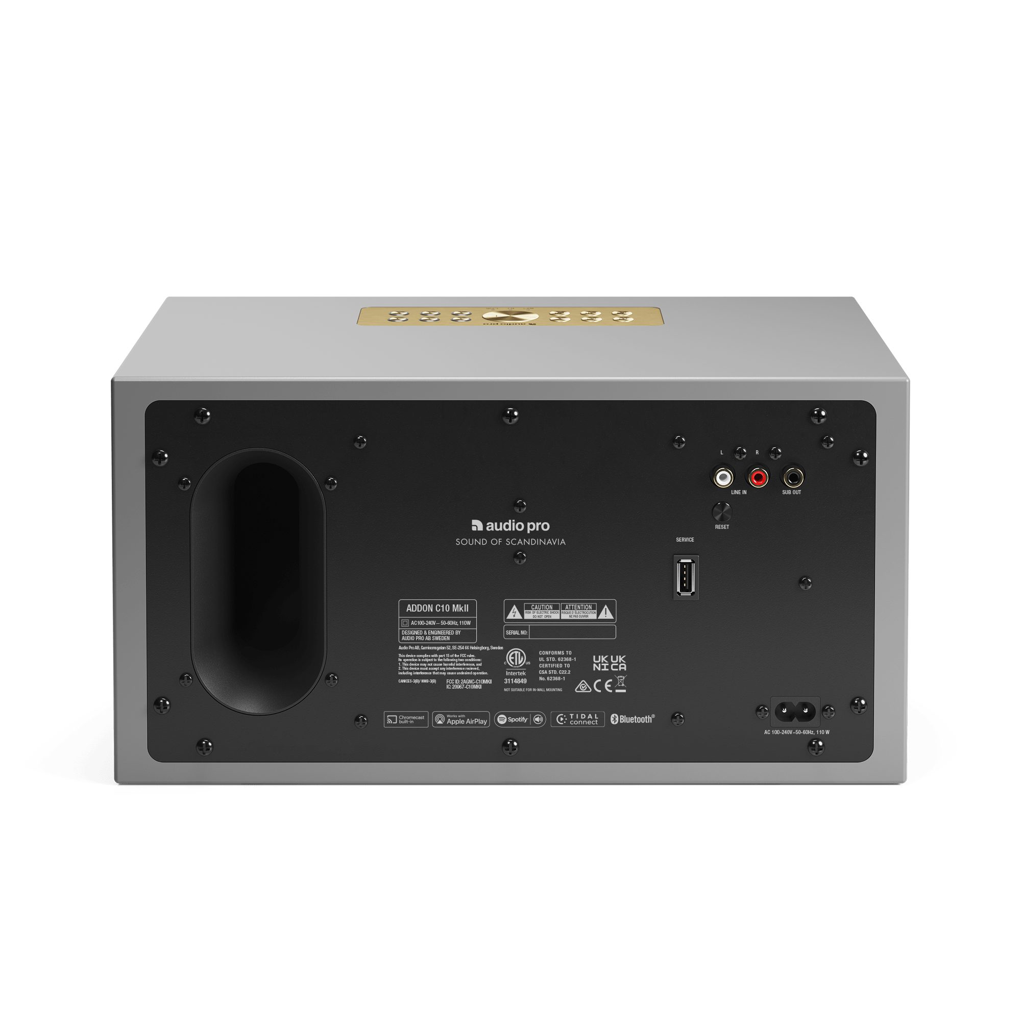 Audio WLAN C10 Multiroom-Lautsprecher Grau MKII (WiFi), Multiroom Wireless Lautsprecher) (Bluetooth, Pro