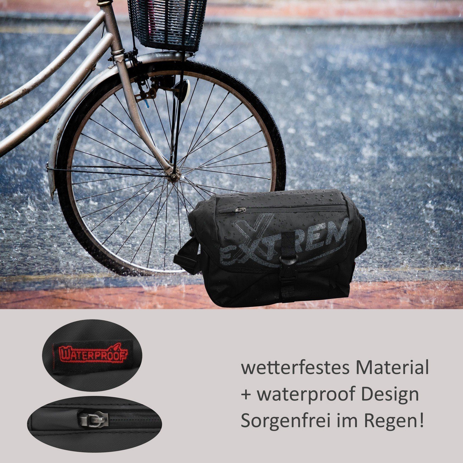 STREET Messengerbag Umhängetasche Schwarz Handgelenktasche Bag Street BAG Outdoor -