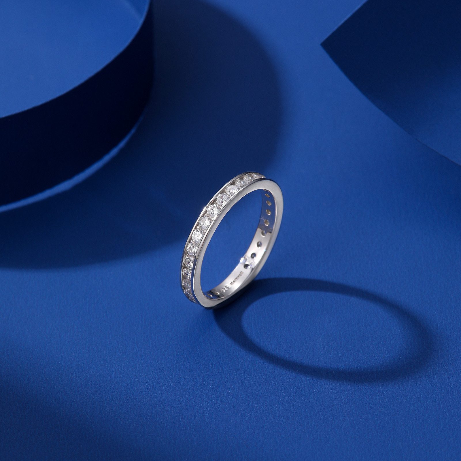 Sternvoll Fingerring Rhodinierter Eternity-Ring, Stapelring/Beisteckring günstig online kaufen
