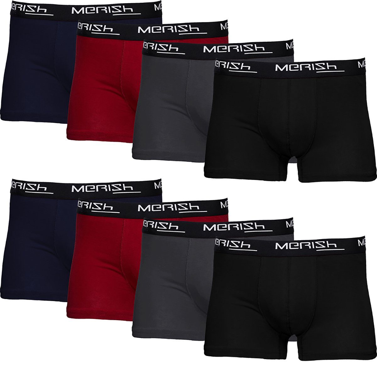 MERISH Boxershorts Herren Männer Unterhosen Baumwolle Premium Qualität perfekte Passform (Vorteilspack, 8er-Pack) S - 7XL