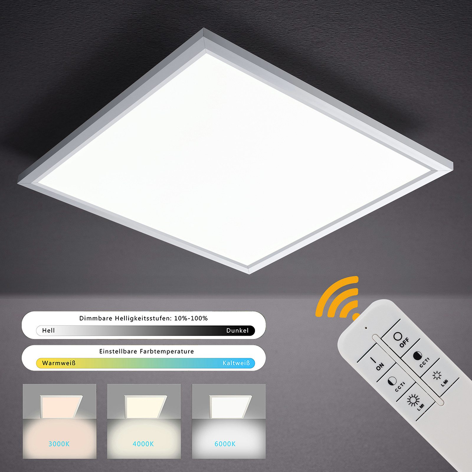 IMPTS LED Deckenleuchte Panel Deckenlampe mit Fernbedienung Ultraflach, Dim günstig online kaufen