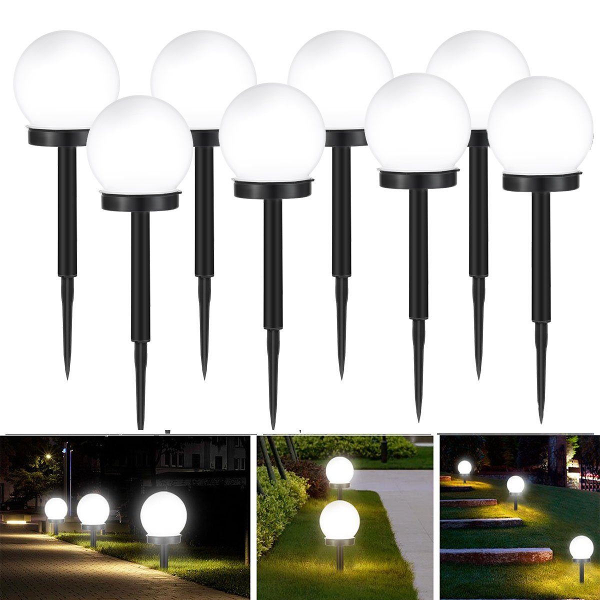 LETGOSPT LED Solarleuchte 4/8x Solarlampen für außen, LED günstig online kaufen