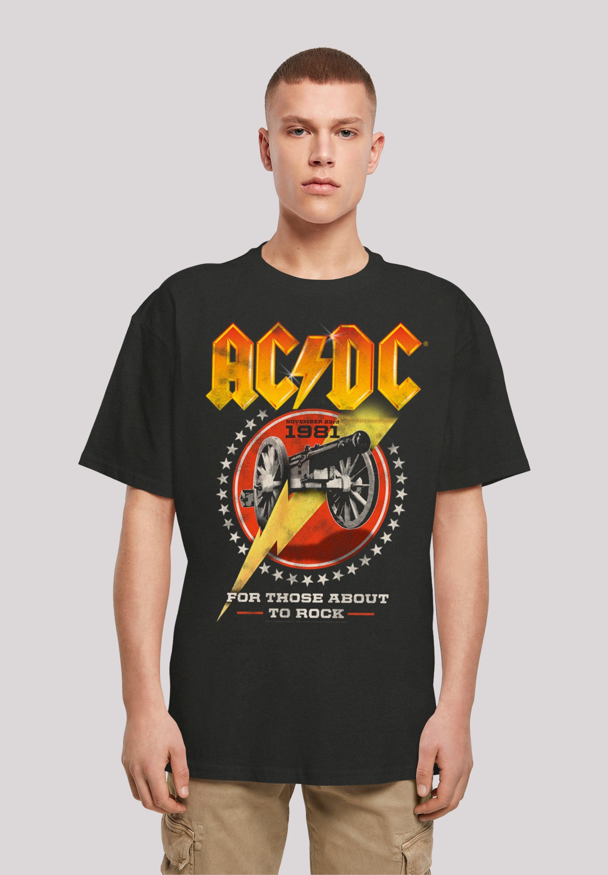 F4NT4STIC T-Shirt ACDC Rock Band Shirt For Those About To Rock 1981 Print schwarz