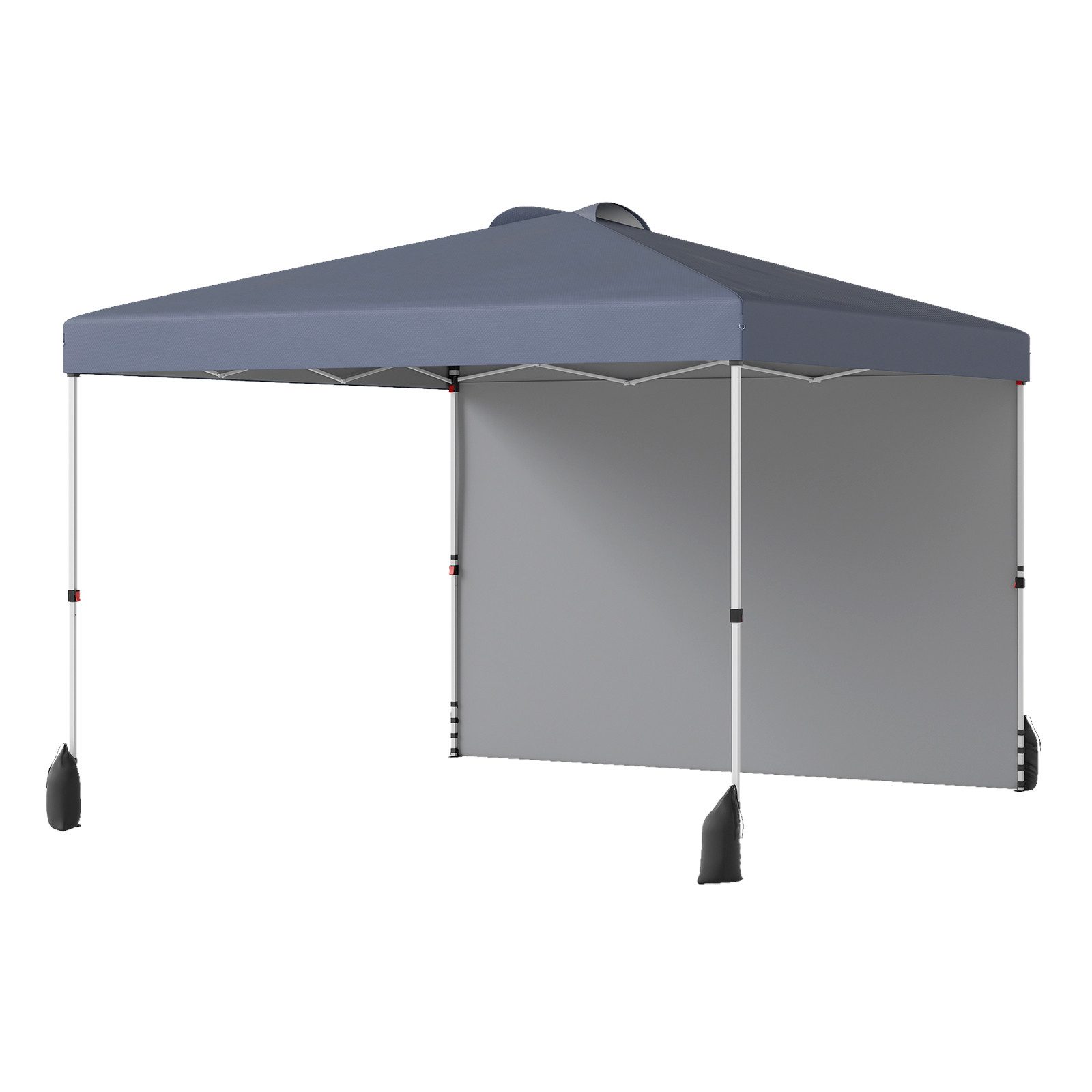 COSTWAY Faltpavillon, 3*3m Pop-up-Gartenzelt mit 1 Seitenwand, UPF50+