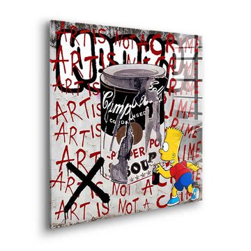 DOTCOMCANVAS® Acrylglasbild Art Is Not A Crime - Acrylglas, Acrylglasbild Bart Simpson Comic Cartoon Graffiti Wandbild