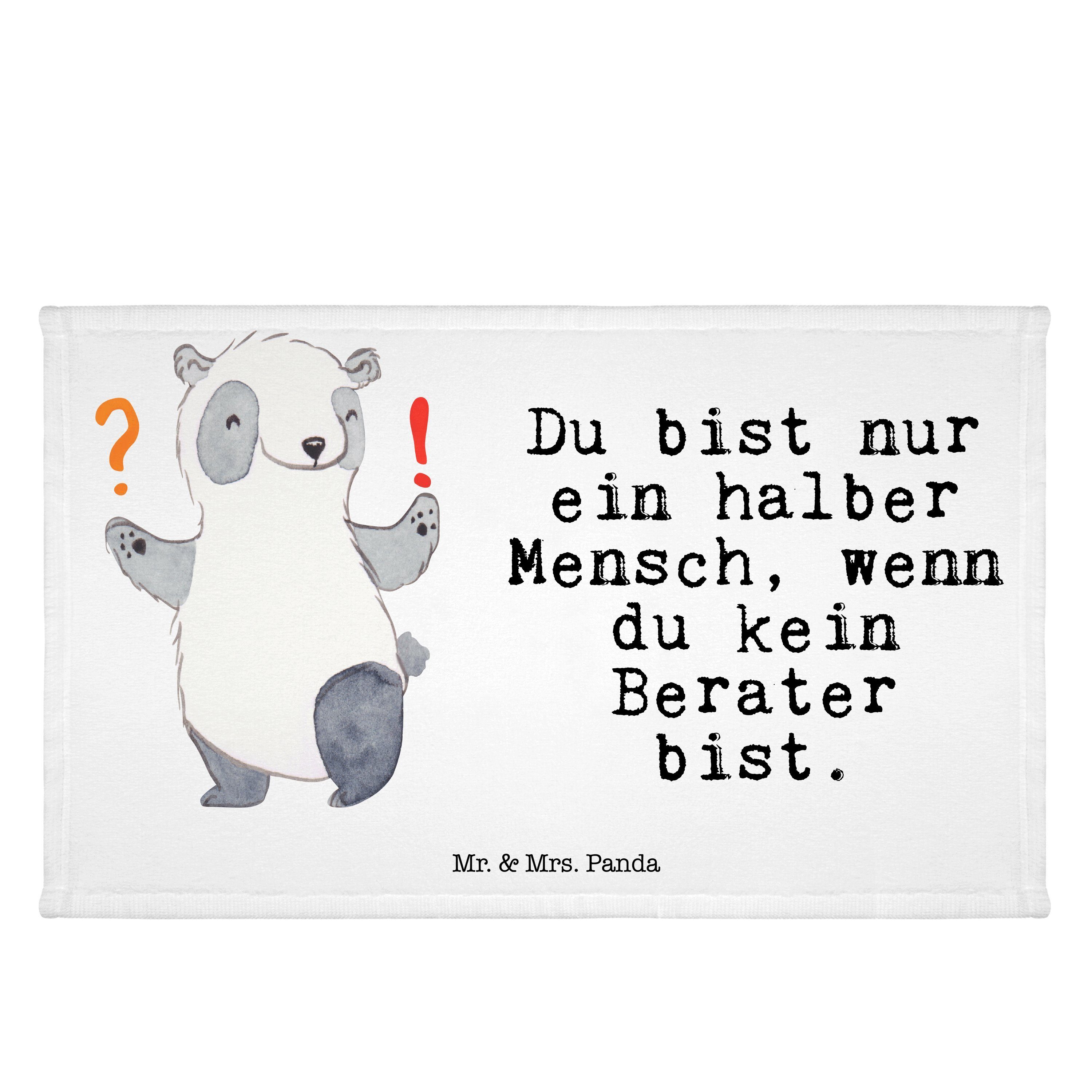 Panda Herz - Handtuch Berater Ber, (1-St) Mr. & Dankeschön, mit - Weiß Gästetuch, Geschenk, Firma, Mrs.
