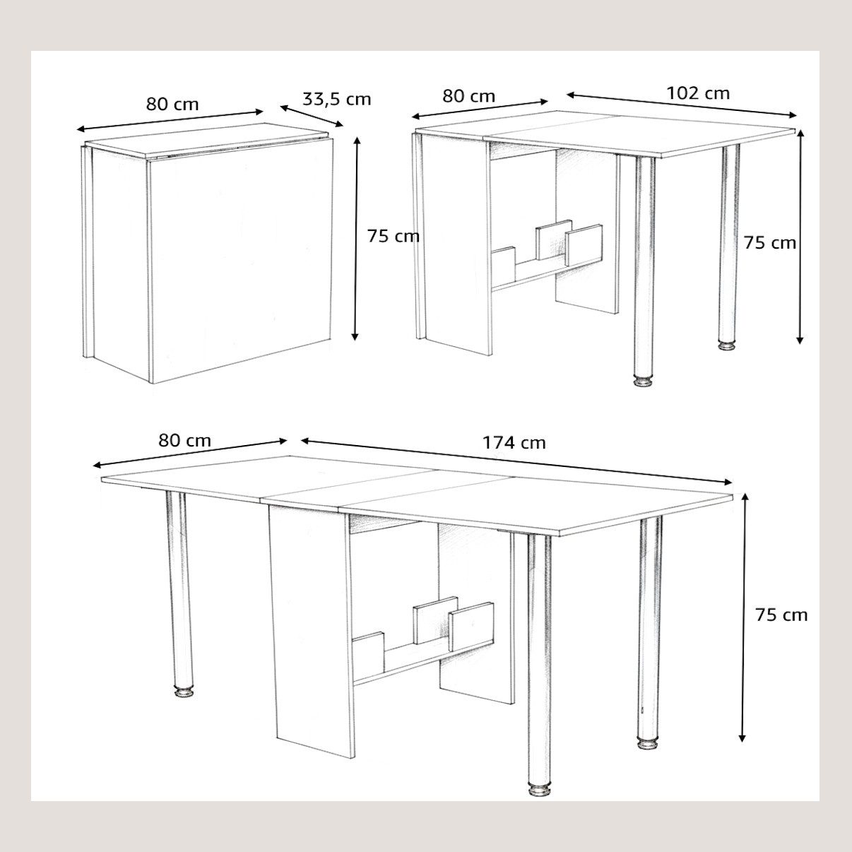 Rodnik Esstisch Amelie, klappbar, stabil & günstig online kaufen