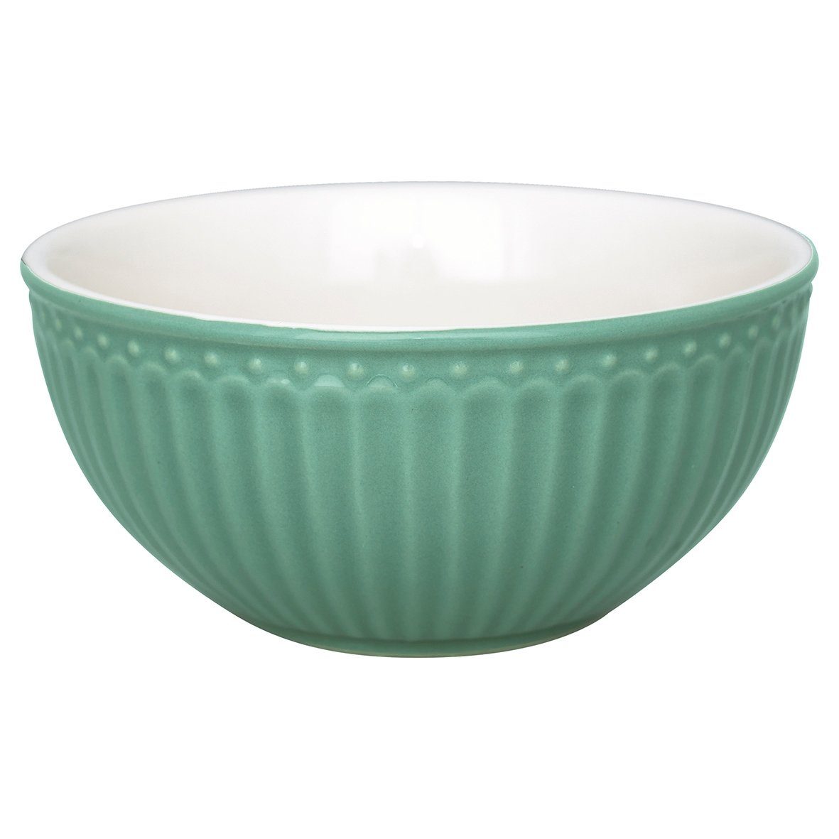 Greengate Müslischale Alice Müslischale dusty green 14 cm, Steinzeug, (Schüsseln & Schalen)