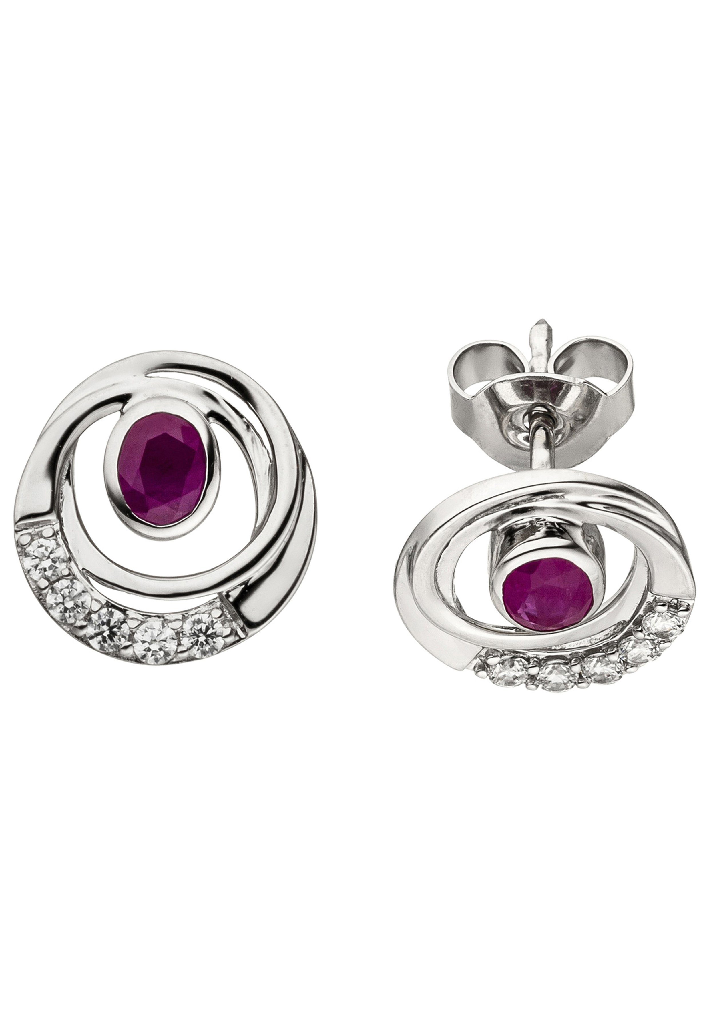 JOBO Paar Ohrstecker, 375 Weißgold mit ... JOBO Paar Ohrstecker, 375 Weißgold mit ...