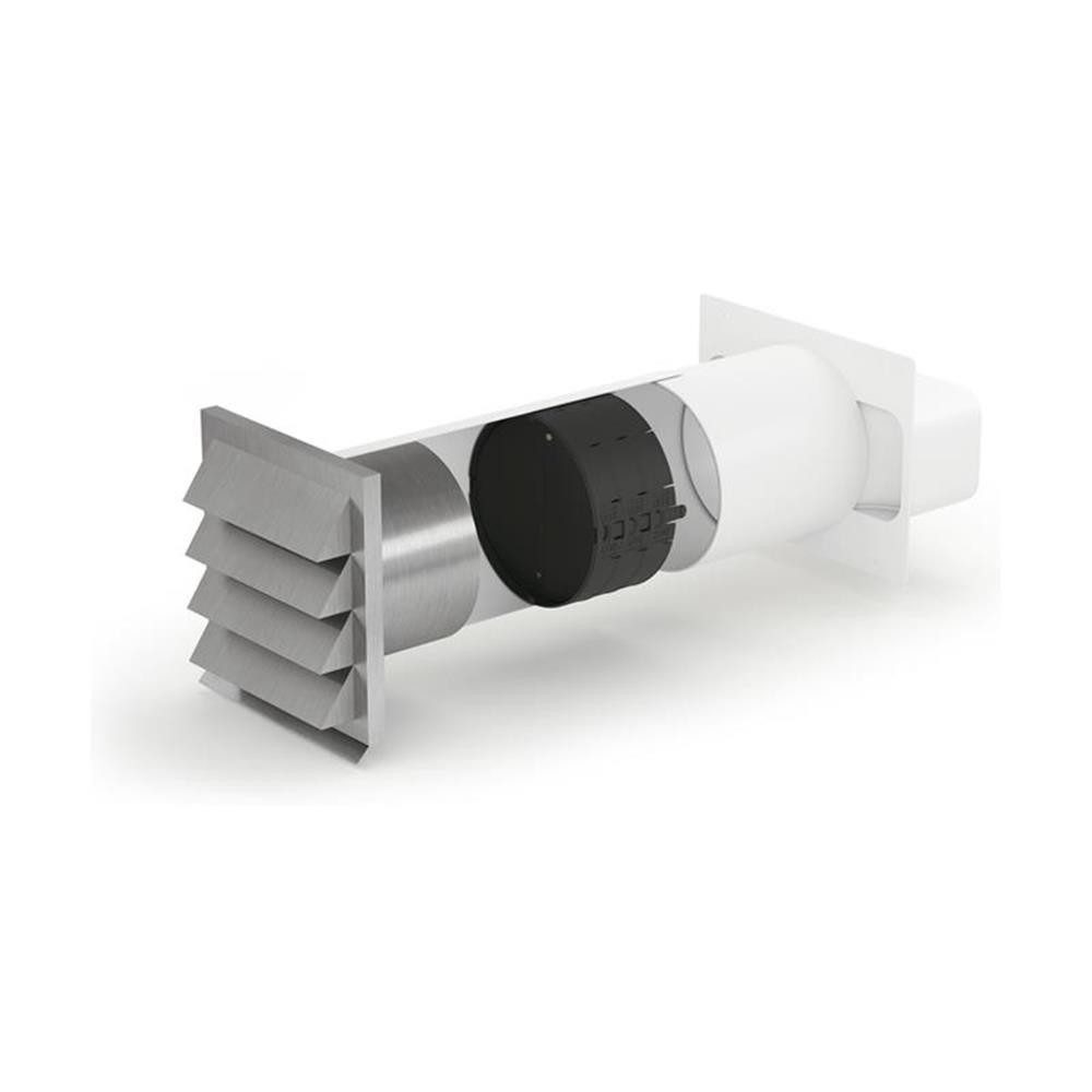 Naber Abluft-Set COMPAIR Mauerkasten E-Jal flow 150 inkl. THERMOBOX, Jalousie Edelstahl