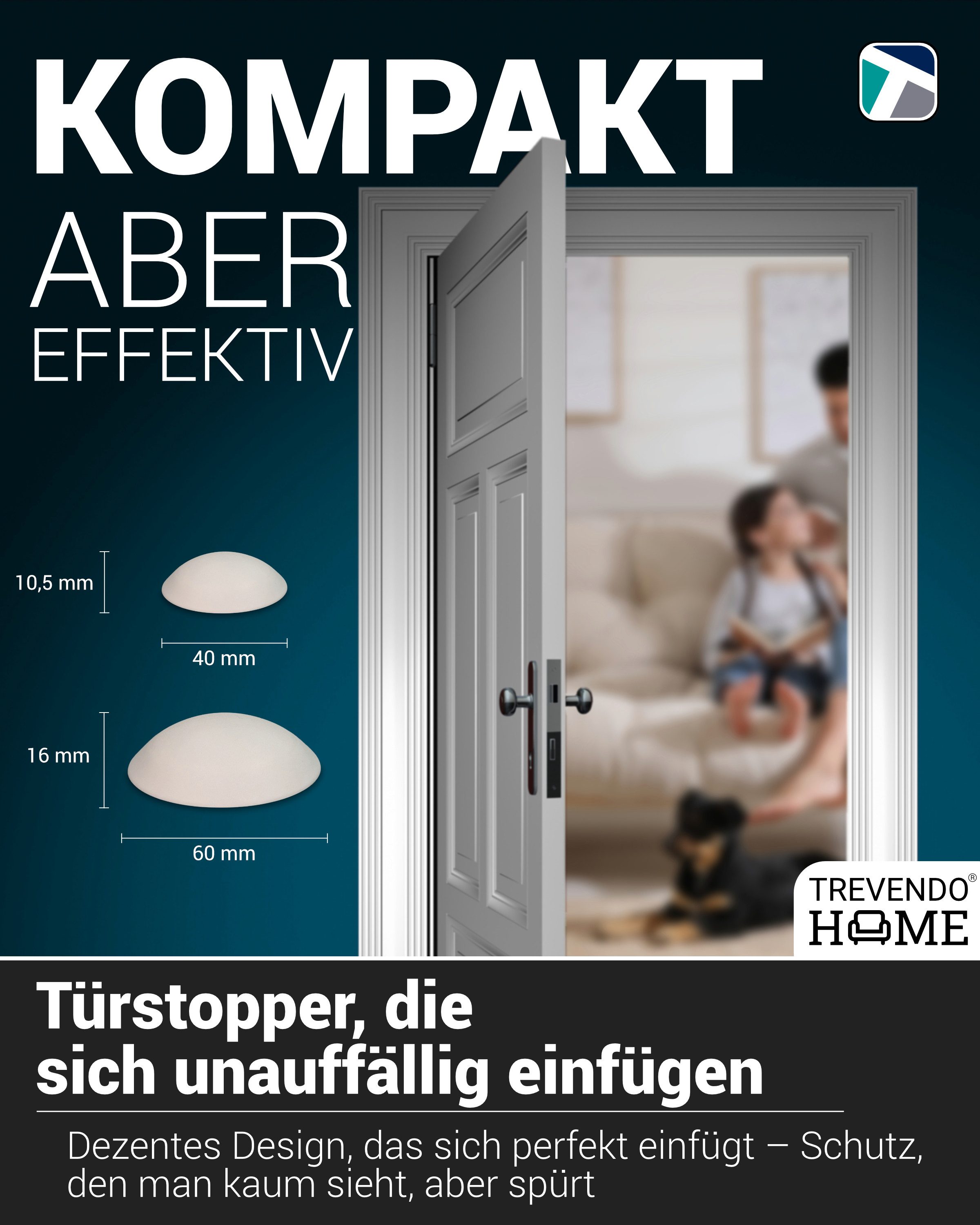 Trevendo Wandtürstopper 10er Pack Türstopper weiß