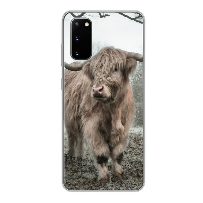 MuchoWow Handyhülle Schottische Highlander - Natur - Herbst - Tiere - Wildtiere - Wald Phone Case Handyhülle Samsung Galaxy S20 Silikon Schutzhülle