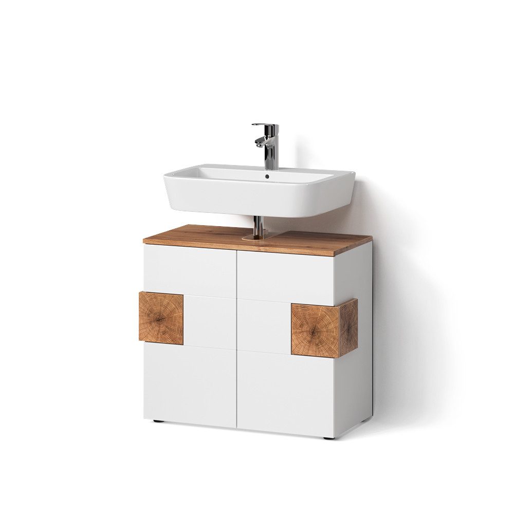 Livinity® Waschbeckenunterschrank Tanaro, Weiß/Weiß, 73.1 x günstig online kaufen