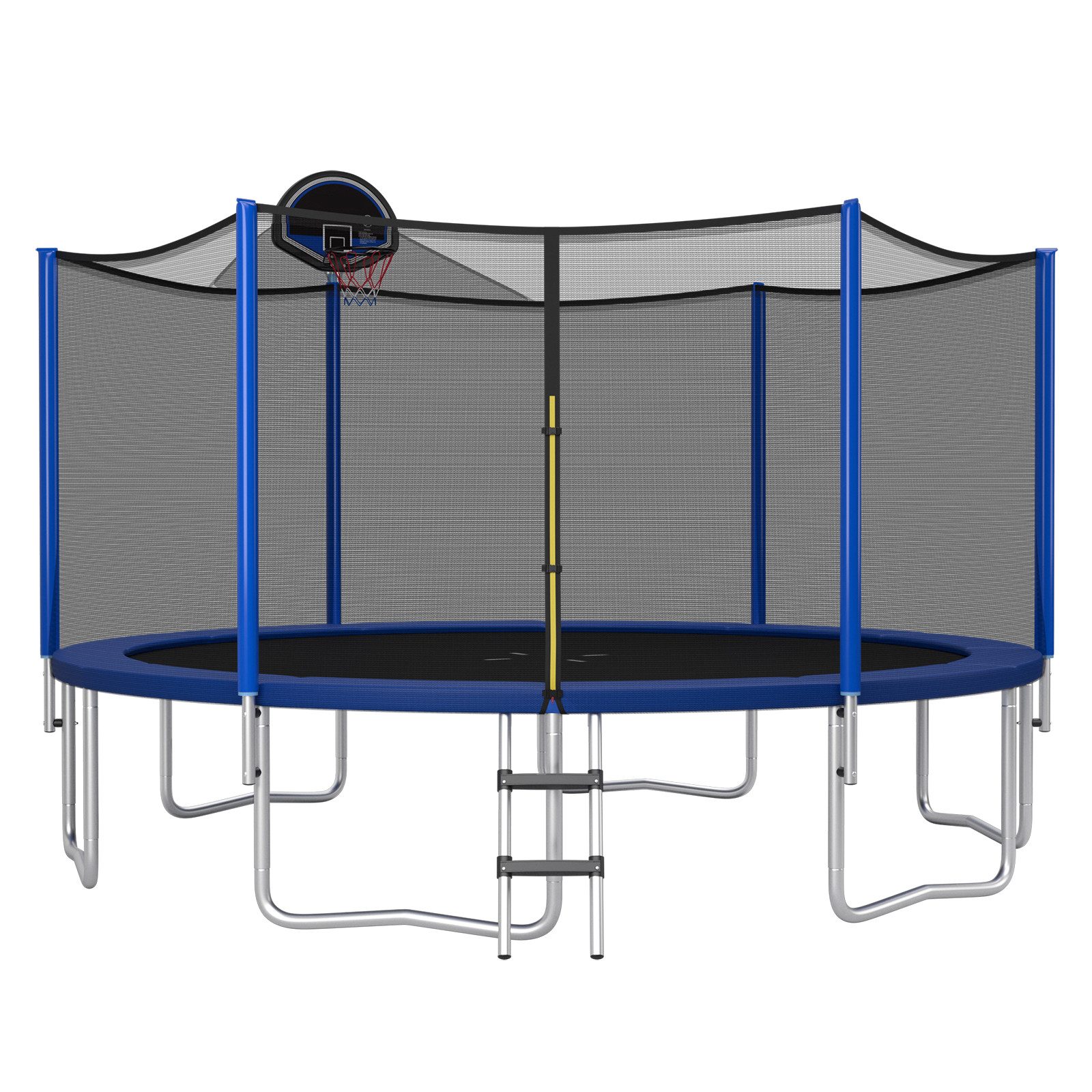 COSTWAY Gartentrampolin Ø366cm Fitnesstrampolin, (3 tlg), mit Sicherheitsnetz