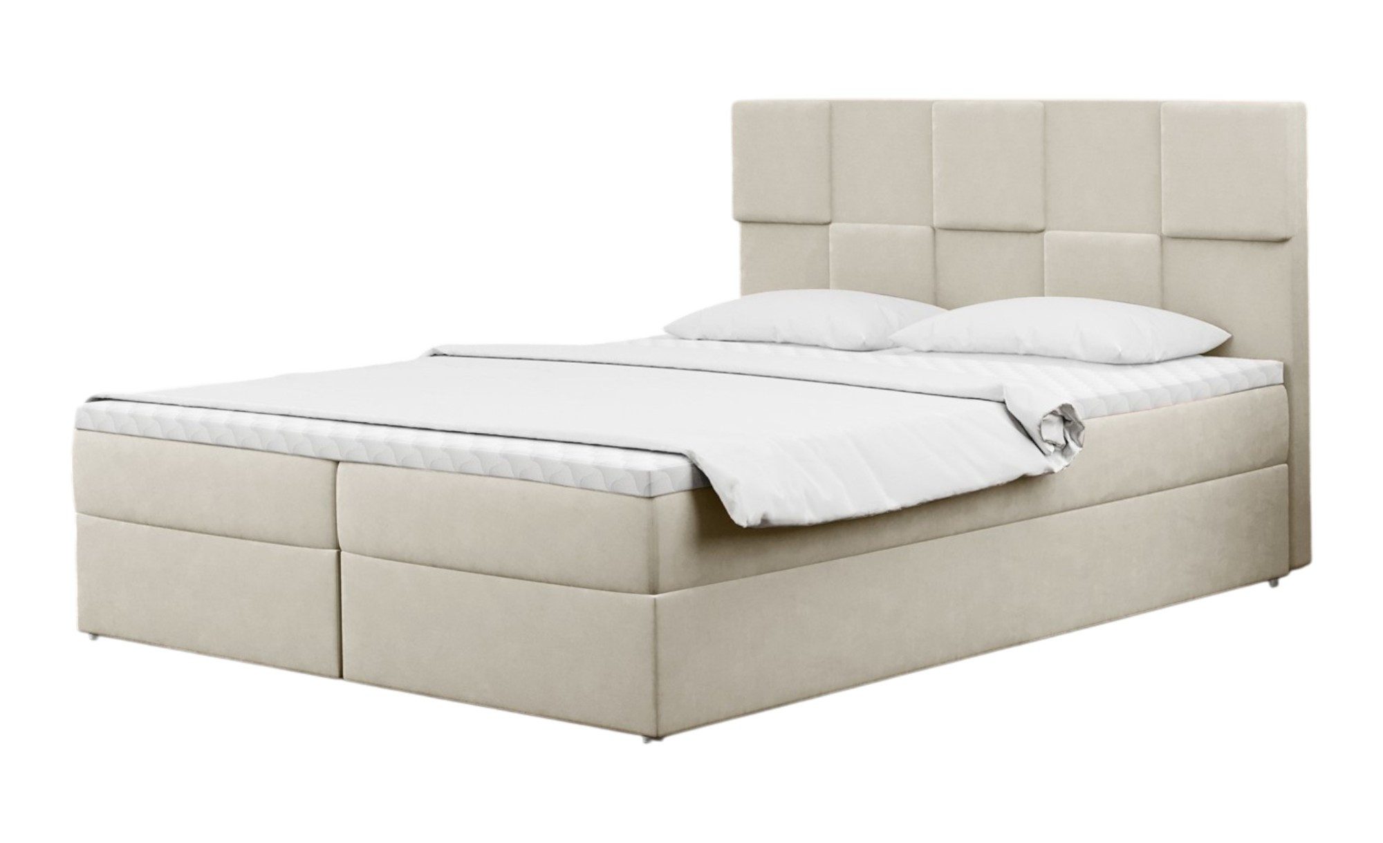 Fun Möbel Boxbett Schlafzimmerbett Bett JOLIE in Stoff (Stoff Matt Velvet oder Stoff Soro, Inkl. Topper), Inkl. Bettkasten