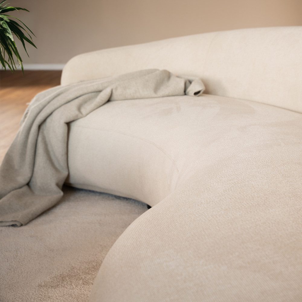 HOME DELUXE Sofa CASARA 258 x 72 x 128 cm, 1 Teile, Webstoff Beige I Modernes Wohnzimmer Sofa, 3 - Sitzer – Bild 5 von 5