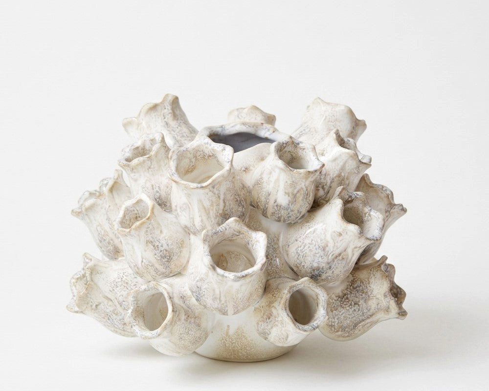 Dirk Davids Leuchten GmbH Dekovase Deko Vase Sand 20x19,5x15,5cm Koralle