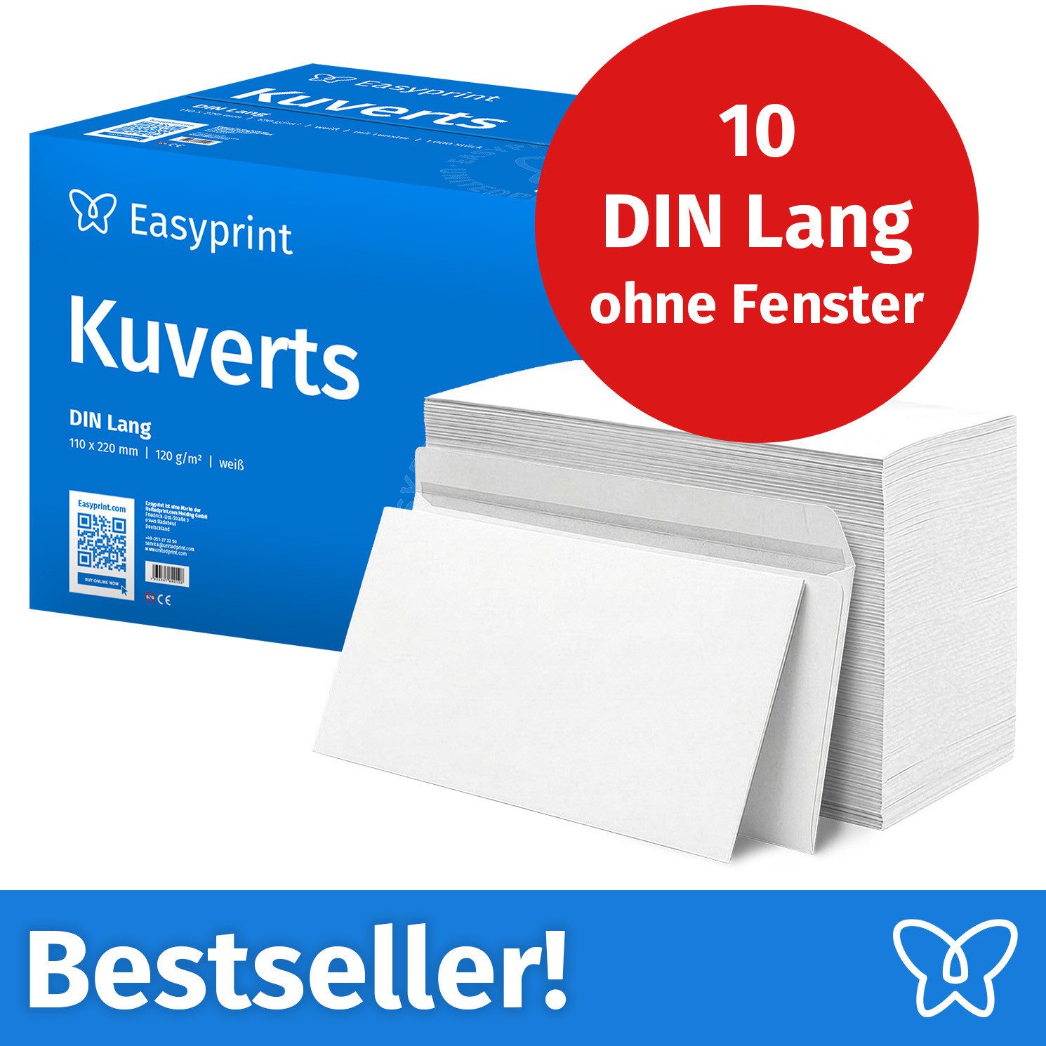 Easyprint Briefumschlag, Ohne Fenster