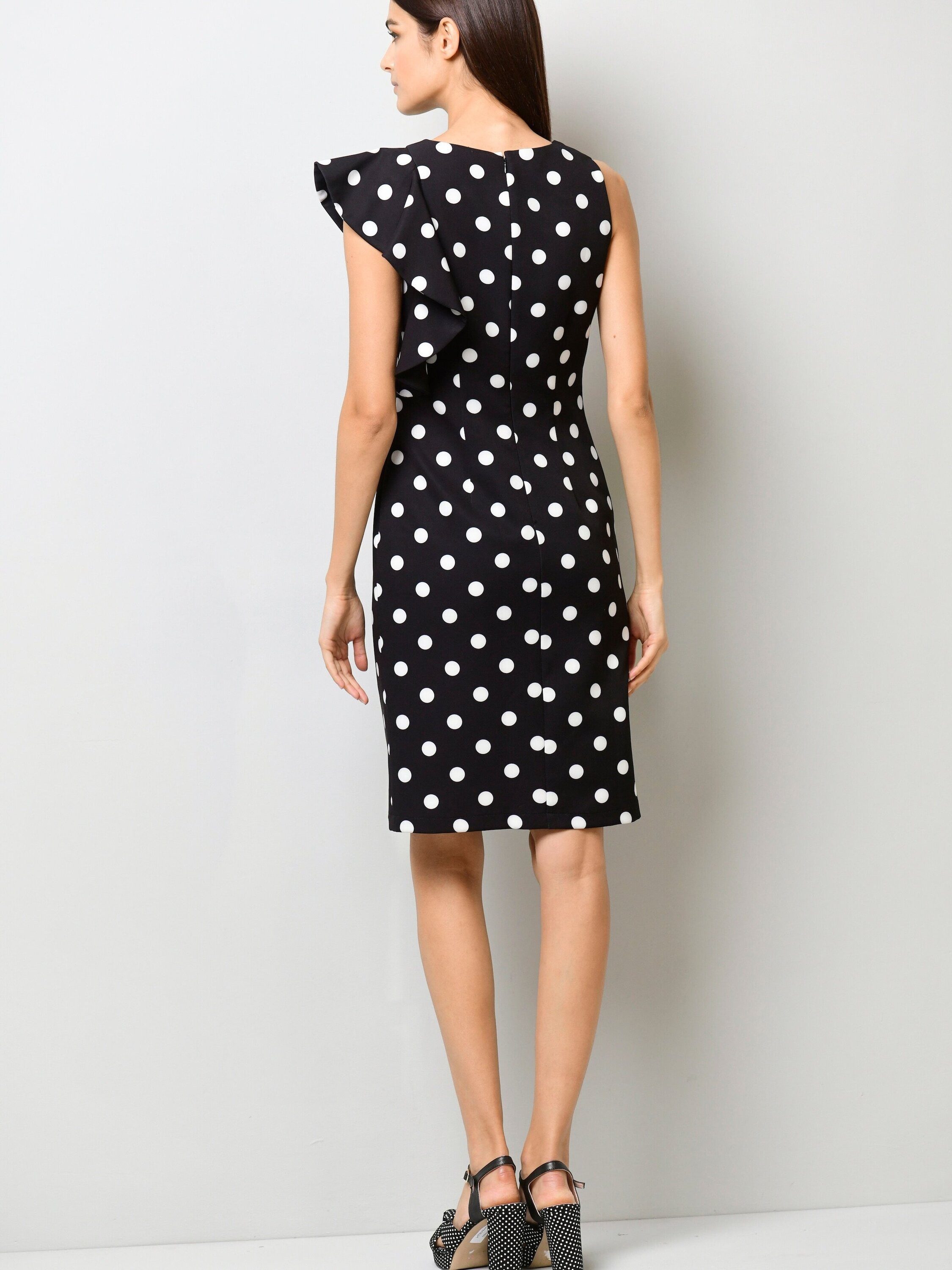 Alba Moda Etuikleid Kleid mit einseitigem Volant