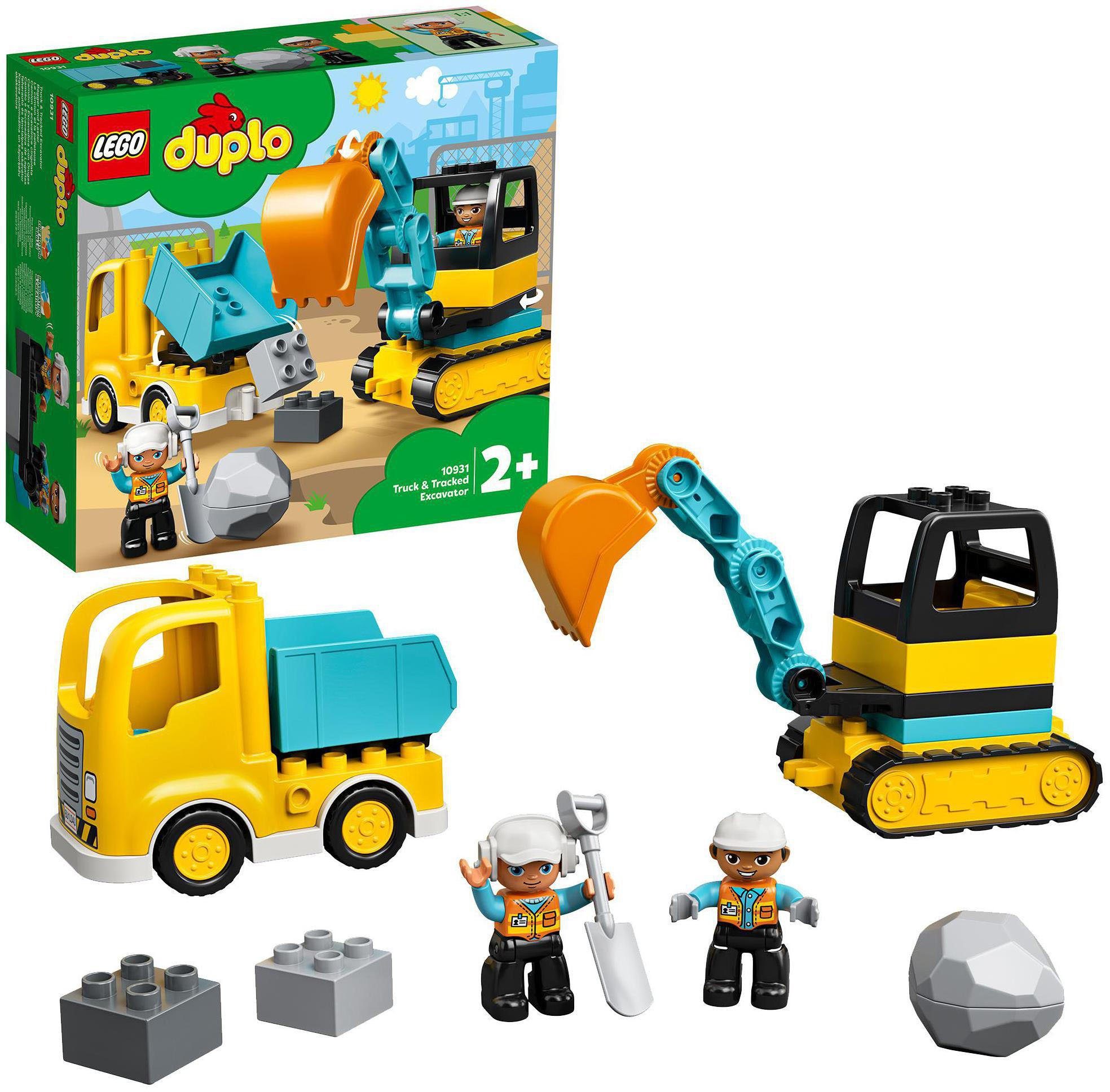 LEGO® Konstruktionsspielsteine Bagger und Laster (10931), LEGO® DUPLO®  Town, (20 St), Mit 20 Teilen