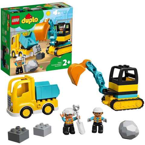 LEGO® Konstruktionsspielsteine Bagger und Laster (10931), LEGO® DUPLO® Town, (20 St)