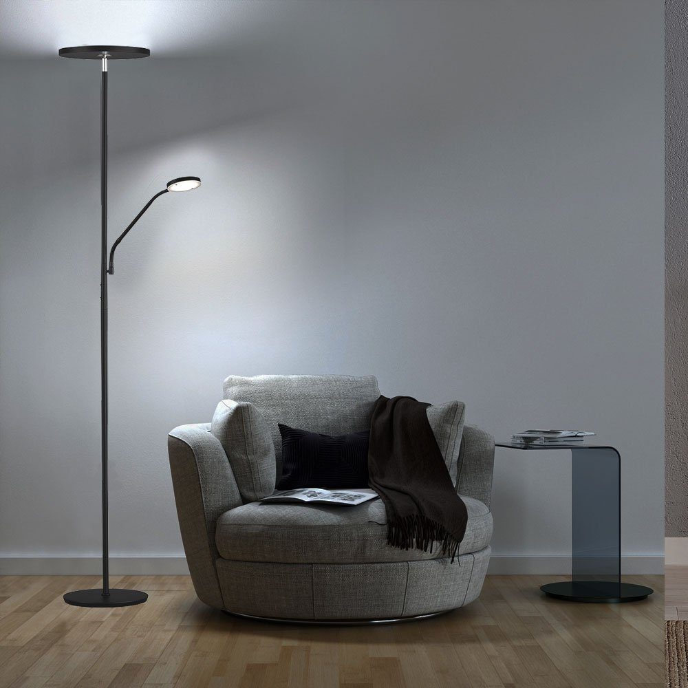 LED Deckenfluter Dimmbar Stehleuchte Strahler Wohnzimmer Standlampe Leselampe 