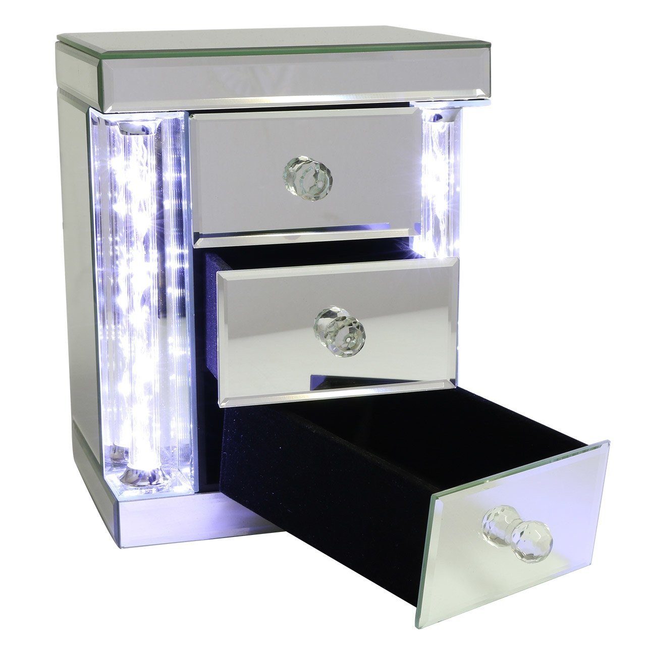 Dekonaz Schmuckkasten Elektrischer Schmuckkasten mit LED-Lichtern