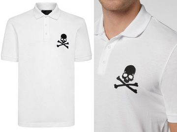 PHILIPP PLEIN Poloshirt PHILIPP PLEIN Skull Polo Shirt Polohemd Leather PP Hexagon Patch Hemd